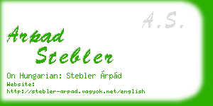 arpad stebler business card